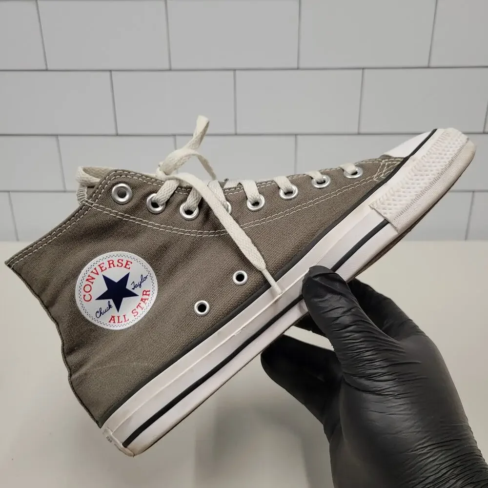 Converse Chuck Taylor All Star High Top Gray Canvas Sneakers Mens 7.5 Womens 9.5